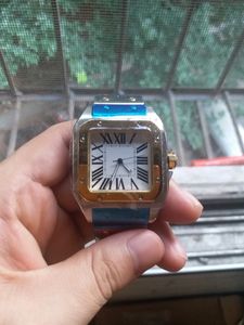 Limited quantity Sans series wrist mens watch automatic movement white face L steel original strap watch men Wristwatches mm