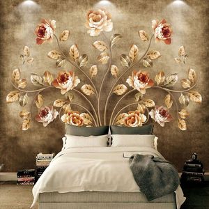 Özel Herhangi Boyutu Duvar Kağıdı 3D Stereo Çiçekler Fotoğraf Duvar Kağıdı Oturma Odası Yatak Odası Ev Dekor Papel de Parede 3D Sala Fresco