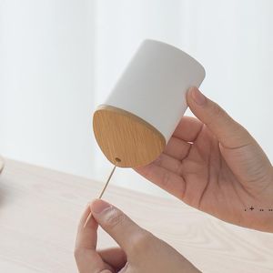 Toothpick Holders simple can box household dining table portable wooden cover plastic toothpick cartridge simple CCF13834