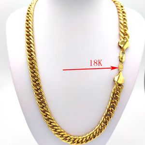 Heavy MENS 18 K Stamp SOLID GOLD GP FINISH THICK MIAMI CUBAN LINK NECKLACE CHAIN 12mm 150G XXL Tough Guy