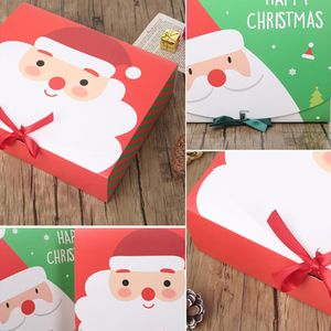 크리스마스 이브 큰 선물 상자 산타 클로스 요정 디자인 크래프트 페이퍼 카드 현재 파티 호의 활동 상자 빨간색 녹색 선물 패키지 상자