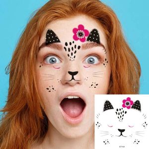 2020.11.03 Body Art Waterproof Temporary Tattoo Stickers Animal Design Halloween Festival Fake Tattoo Flash Sticker Face Makeup For Kids