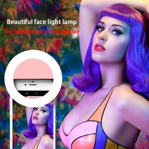 LED Ring Lighting Sale customized logo clip on cell Portable Flash Camera Dimmable mini light aro de luz selfie circle