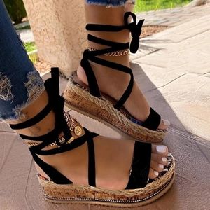 Woman Sandals Ladies Snakeskin Open Toe Serpentine Ankle Strap Platform Shoes Woman Fashion Casual Sandals Female Summer 2020