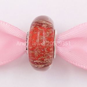 Andy Jewel 925 Sterling Silver Beads Murano Red Tinkle Bead Charms Fits Fits 유럽 판도라 스타일 보석 팔찌 목걸이 Murano 796366