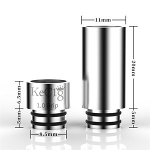 Kecig 1.0 Drip Tip 2 in 1 510 Gewinde Edelstahl SS Drip Tips Mundstück für 510 Tank Atomizer Vaporizer