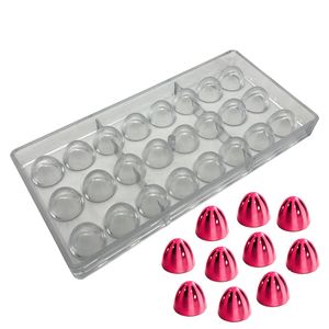 Goldbaking Policarbonato Cone Molde de Chocolate Meio Egg Doces DIY DIY Poly-carbonate Mold T200708