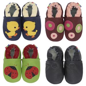 Sapatos de couro macio sapatos menino menina infantil slippers 0-6 meses a 7-8 anos Estilo Primeiro caminhantes de couro Skid-à prova de crianças sapatos LJ201104