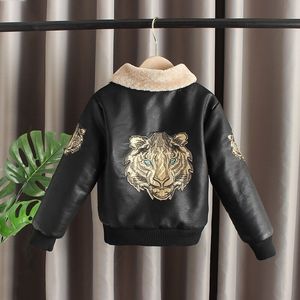 Boys Leather Jacket Spring Autumn Children Fashion Coats For Baby Boy Teenager Outerwear Clothes Kids Casual Tops Outfits suits 201106