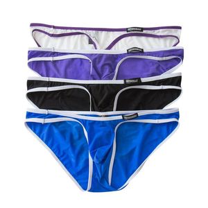 4pcs / lot sexiga mens briefs underkläder mini bikini thongs smidig låg ökning underbyxor manliga slip homme trosor bulge påse jockstrap