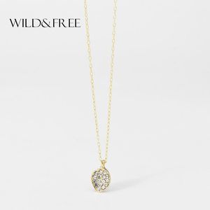 Подвесные ожерелья Wildfree Classic Swinestone NearcePepetendend для женщин Высококачественный длинный цепь хрустальные украшения.