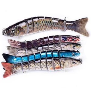 8 135MM 28.5G Section Hard Fishing Lures Wobbler Plastic Baits Tackle Top Water 3D Simulation Eyes Multi Jointed Bait