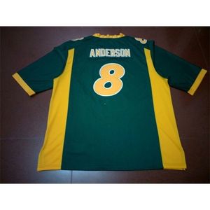 2324 ND State Bison Bruce Anderson #8 real Full embroidery College Jersey Size S-4XL or custom any name or number jersey