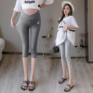 29077 # verão fino algodão modal maternidade legging baixa cintura barriga roupas curtas para mulheres grávidas gravidez capris lj201114