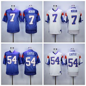 Moive Football Blue Mountain State Jersey Men Sale Alex Moran Thad Castle Home Blue Away White All Stitched Breathable High Quality
