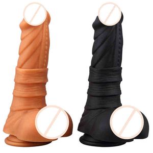 Nxy dildos anal leksaker silikon super tjock prepuce simulering penis pistol maskin masturbation enhet mjuk falska penis roliga vuxna produkter 0225