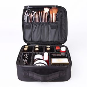 Профессиональная портативная сумка для макияжа путешествия водонепроницаемый косметический органайзер с регулируемыми разделителями