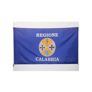 Kalabrien-Flagge, Flagge der italienischen Region, 91 x 152 cm, doppelseitig, blau-rosa, Regenbogenflaggen, Polyester mit Messingösen, LGBT