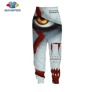 Capítulo Duas Calças Homens Mulheres Impressão 3D Horror Filme Pennywise Hip Hop Streetwear Sports Fitness Moda Elastic Calças C063 201128