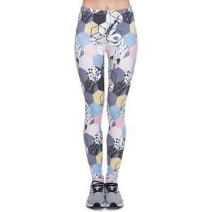 Vendita calda leggins mujer colorato a nido d'ape Stampa legging fitness feminina leggins Donna Pantaloni allenamento leggings 201203