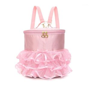 Bolsa De Dança De Balé venda por atacado-Dança impermeável mochila rosa meninas ballet esportes bolsas bailarina crianças mochila bolsa com bonito ruffled tutu saia vestido1