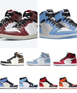 Med Box New Arrival 1 Hot High OG mörk mockauppfödd Union X Bred Shoes Satin Black Toe NRG No L s University Blue Chicago Royal Varsity Red UNC Fearless 1 Designer