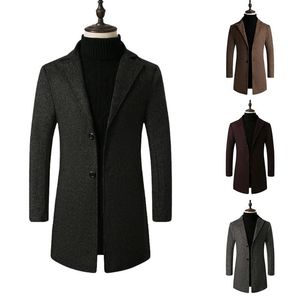 Misto lana da uomo Moda Uomo Abiti da donna Design Cappotto Caldo inverno Trench spesso Giacca a vento maschile