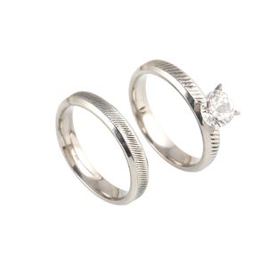 Anel de noivado 2 PCS novo design simples zirconia linda anel para mulheres jóias de casamento