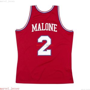 Cuciture personalizzate Moses Malone #2 Red 1982-83 Swingman Jersey XS-6XL Maglie da basket Maglie da basket Maglie da basket Gioventù giovani