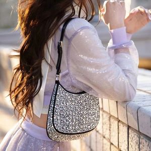 Axillary Designer Brand Senior Crystal Diamond Bags 2022 mode axel crossbody väska lady handväskor högkvalitativ telefon originalutgåva