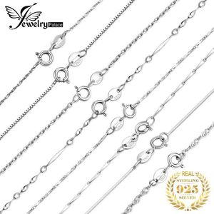 Kedjor Jewelrypalace 100% ￤kta 925 Sterling Silver Necklace Ingot Twisted Trace Belcher Snake Bar Singapore Box Chain Women1