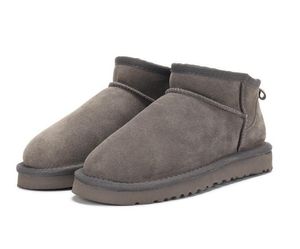 Hot Sell Akte Short G5854 Kvinnor Snö Stövlar Håll Varma Boot Sheepskin Cowskin Äkta Läder Plush Stövlar Med Dustbag Kort