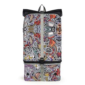 New Kuangmi Graffiti Basquete Amarelo Basquete Moda Mochila Esportiva Estudante Masculino Treinamento Multifuncional Grande Capacidade