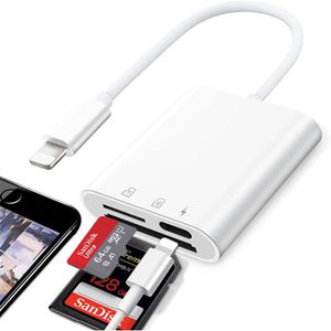 Jednoczesne kable ładowania błyskawicy i karty do odczytu karty Mikro SD Adapter karty dla iPhone iPad Pamięć wtyczka pamięci i odtwarzanie kamery przeglądarki SD