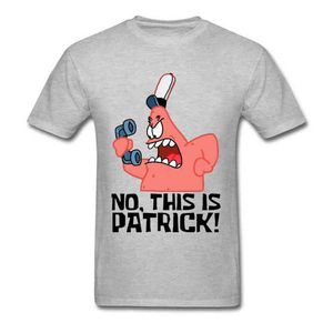 パトリック電話冒険時間スリムフィット男性Tシャツ面白い漫画デザイントップスTシャツコットン半袖カジュアルトップスシャツG1222