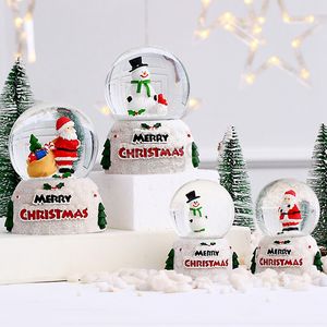 Árvore de Natal LED Decoração Bola de Cristal Papai Noel Crystal Ball Glass Globe Decor Crianças Xmas do floco de neve Luz da esfera BH2981 TQQ