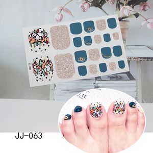 DIY Toe Nail Sticker Adhesive Toenail Art Polish Tips French Glitter Sequins Nail Wraps Strips Easy To Wear Manicure for Women