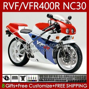 Bodys для Honda RVF400R N30 V4 VFR400 R VFR400R 89-93 79NO.30 RVF VFR 400 RVF400 R 400RR 1989 1990 1991 1992 1993 VFR400RR VFR 400R 89 90 91 92 93 обтекательный комплект заводской синий