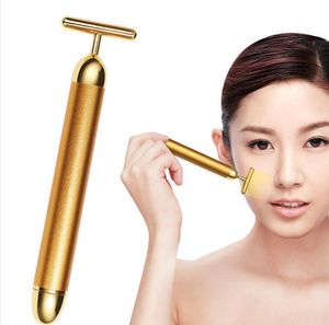 Energy Beauty Bar 24K Gold Pulse Rassodante Rullo Massaggiatore Cura Vibrazione Massaggio facciale Elettrico