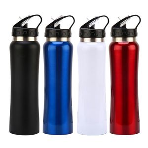 Edelstahl Wasserflasche Karabiner Schnalle Vakuumkessel Outdoor Reise Isolierter Kühler Trinkbecher Tasse mit Strohdeckel ZWL374