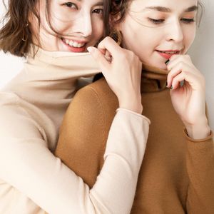 Gejasainyu Novos suéteres Moda Turtleneck Cashmere Sweater de malha Pullover Mulheres Sweter Inverno Tops 201201