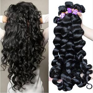 Onda solta brasileira não transformada tecida humana virgem cabelo remy extensões de cabelo humano dinable 3 pçs / lote sem derramamento emaranhado livre