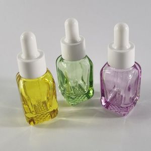 20PCS Green Pink Yellow Glass Eessential Oil Bottle With Dropper Perfume Container Refillable Essential Aromatherapy