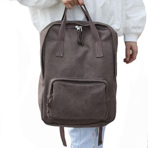 Sırt çantası 2021 unisex kadın erkek basit moda tuval tuval gündelik seyahat öğrenci kitap çantası gençler dizüstü bilgisayar çantası1