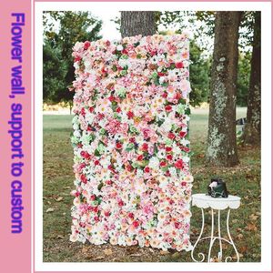 Decorative Flowers & Wreaths Wedding Stage Roses Flower Wall Home Party Backdrop Decoration Artificial Fake Background Floral