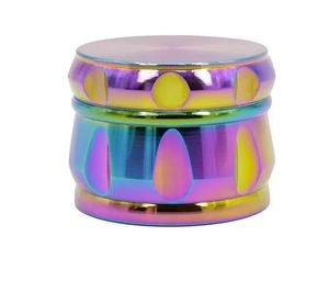 Colorful Grinders For Smoking Tobacco 63MM 4Layers Rainbow CNC Alloy Zinc Crusher Grinder Herb Smoking Cracker Free