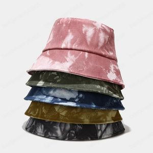Ny Höst Vinter Tie-Dye Bucket Hat Men Kvinnor Street Hip Hop Fisherman Hat Tide Sun Hat Utomhus Panama