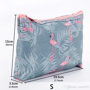 Flamingo Baskı Su Geçirmez Kozmetik Çantaları Katlanabilir Seyahat Yıkama Torbaları Tuval Taşınabilir Çanta İşlevli Fermuar Saklama Torbaları WDH0529-2