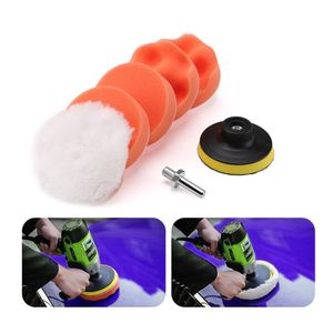 7st Car Polering Svampkuddar Kit Buffing Waxing Foam Pad Buffer Set Polisher Machine Wax för avlägsnande av repor Borrafästning