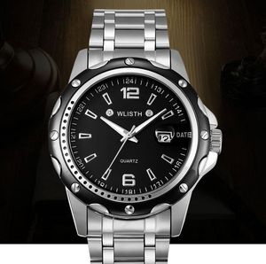 Wholesale men's sport watches resale online - WLISTH black Dial Mens Men s Sport Watches Waterproof noctilucent watch calendar business quartz watch